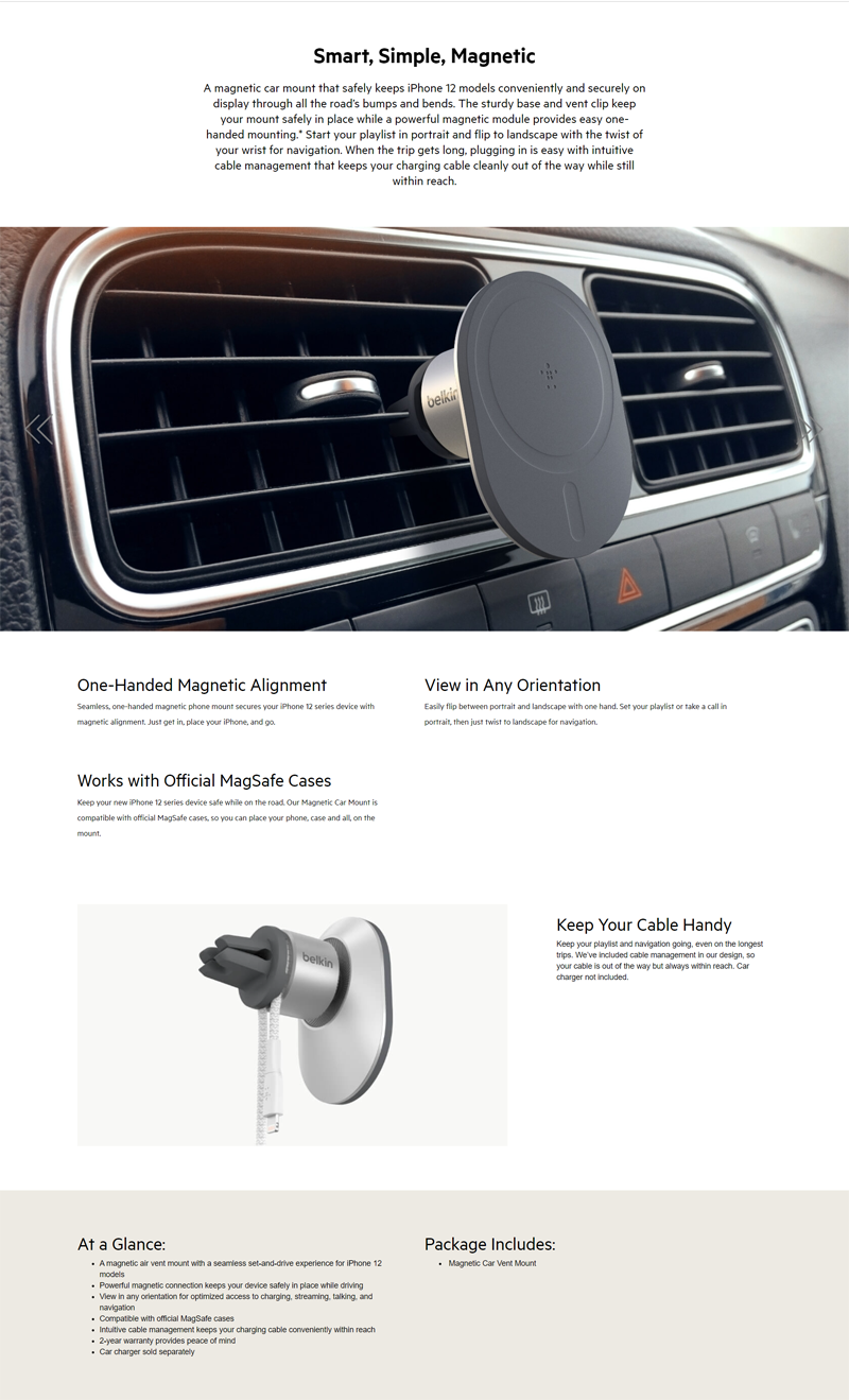 Magnetic car phone mount