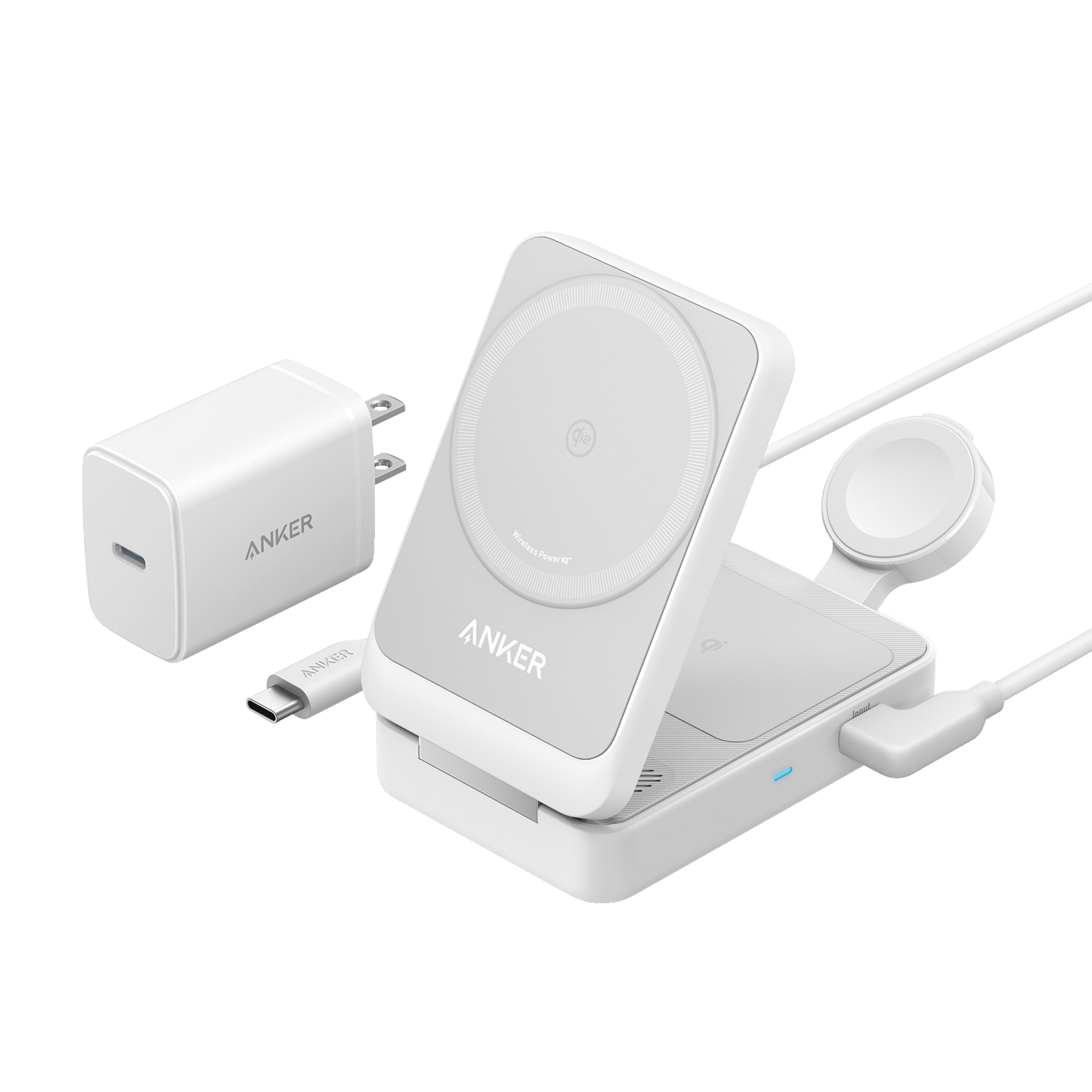Foldable 3-in-1 wireless charging station